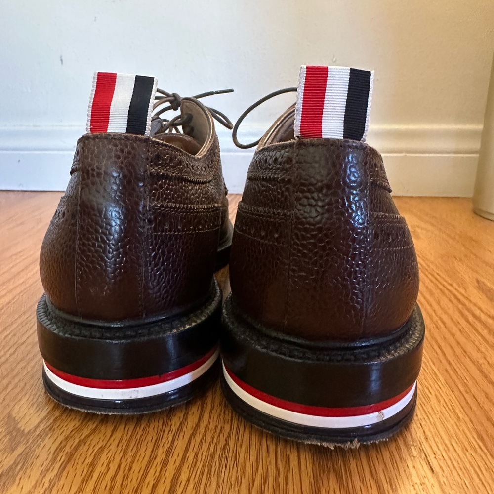 Thom Browne Pebble Grain Leather Longwing Derby Shoes - Men 10.5US/43.5EU - Picture 16 of 16